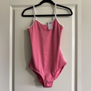 Abercrombie Kids Pink Ribbed One Piece Swimsuit size 15/16